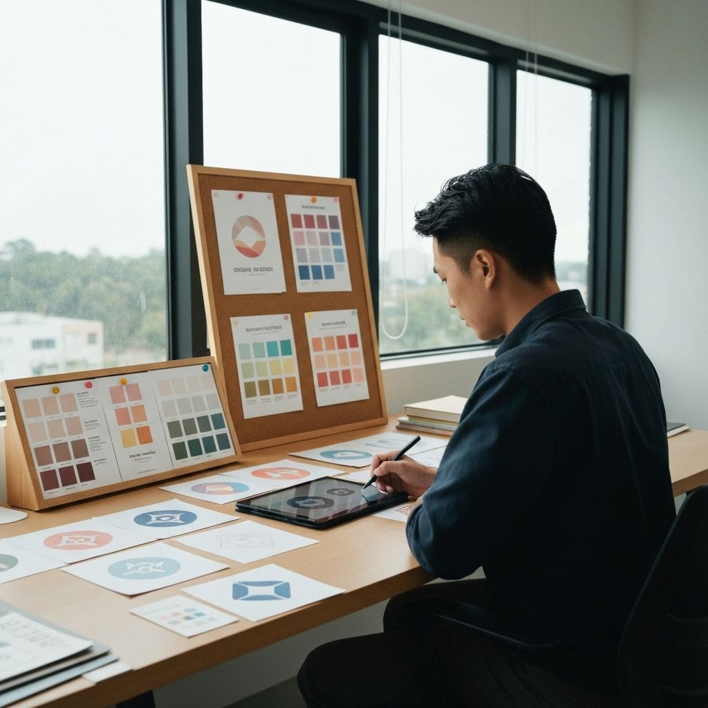 Branding design workspace